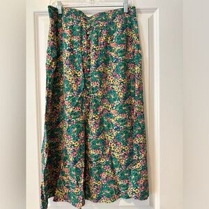 NWT Loft Floral Button Down Midi Skirt